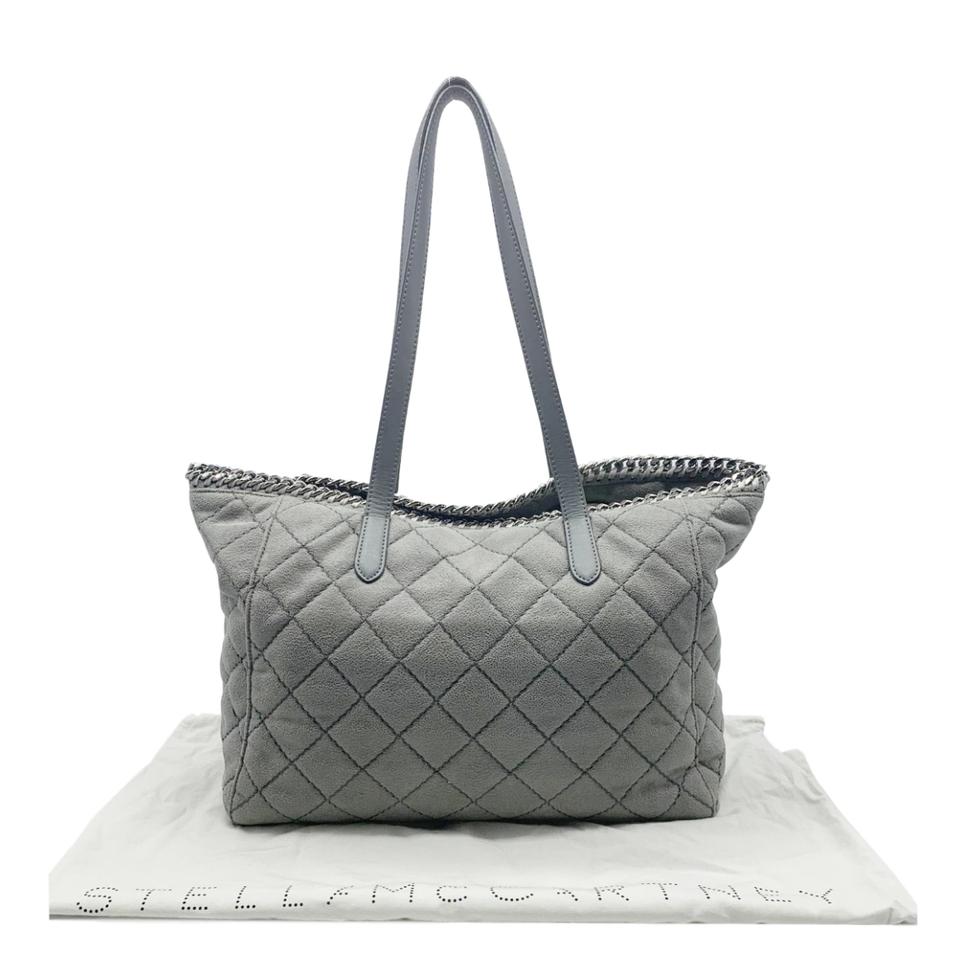 Stella McCartney Falabella East West Quilted Tote Light Grey Shopper