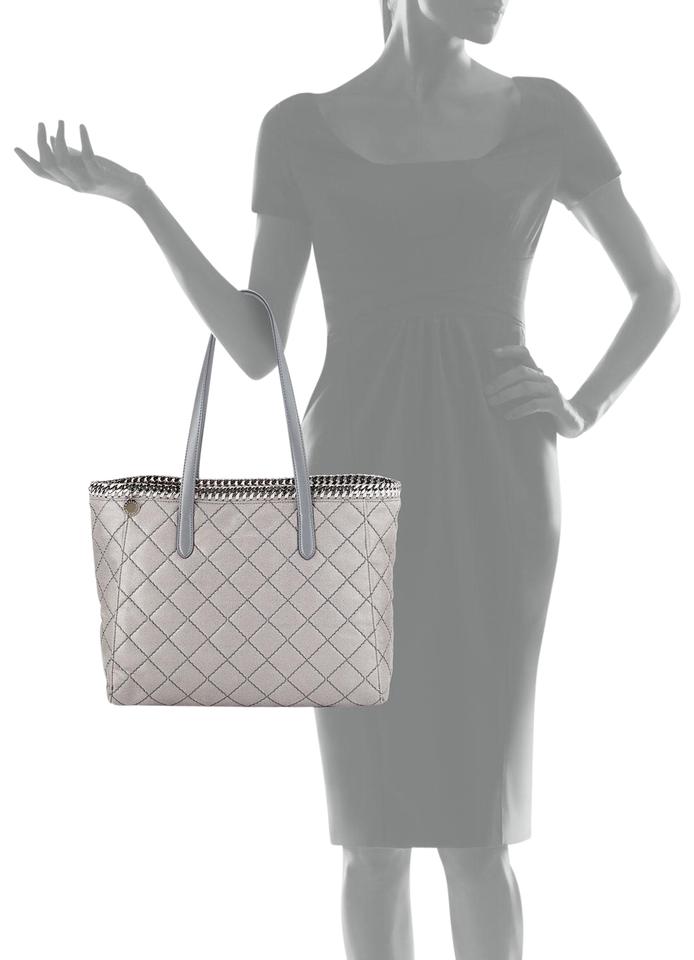Stella McCartney Falabella East West Quilted Tote Light Grey Shopper