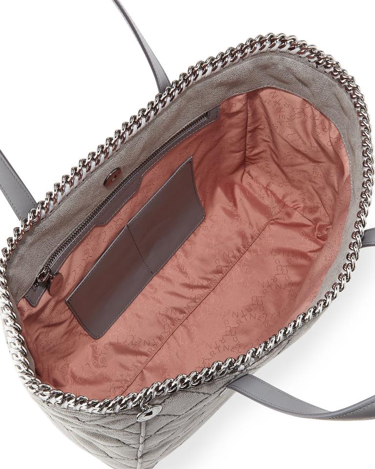 Stella McCartney Falabella East West Quilted Tote Light Grey Shopper