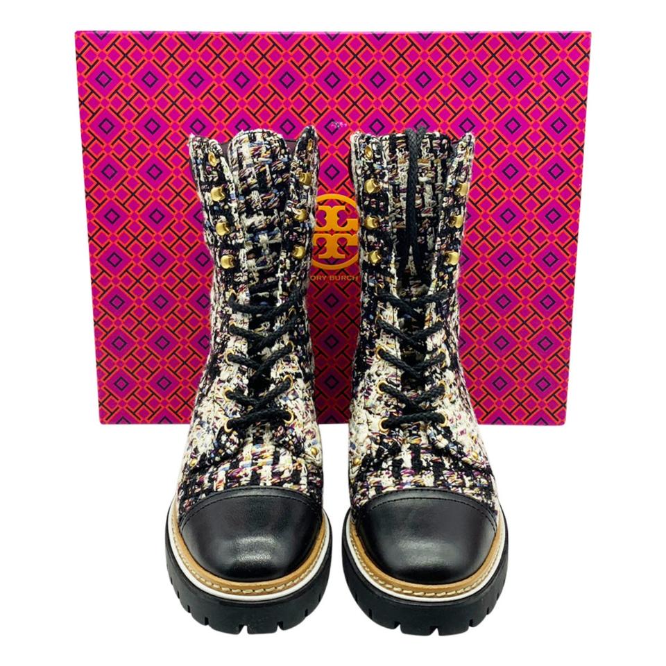 Tory Burch Black Miller Tweed Boots/Booties