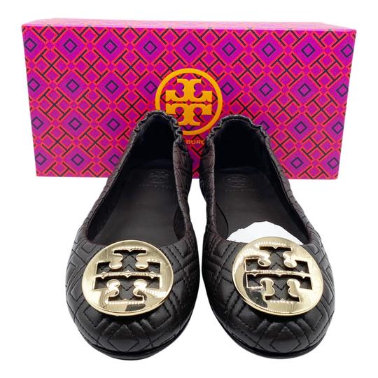 Tory Burch Brown Minnie Travel Ballet Leather Flats