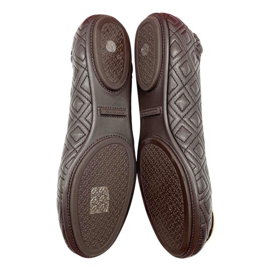 Tory Burch Brown Minnie Travel Ballet Leather Flats