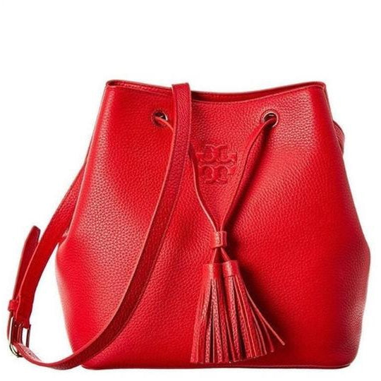 Tory Burch Bucket Bag Thea Red Leather Tote