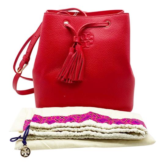 Tory Burch Bucket Bag Thea Red Leather Tote