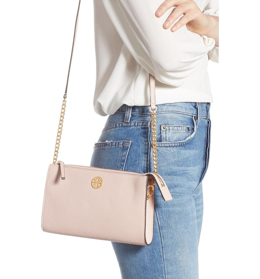 Leather crossbody bag Tory Burch Pink in Leather - 33329507