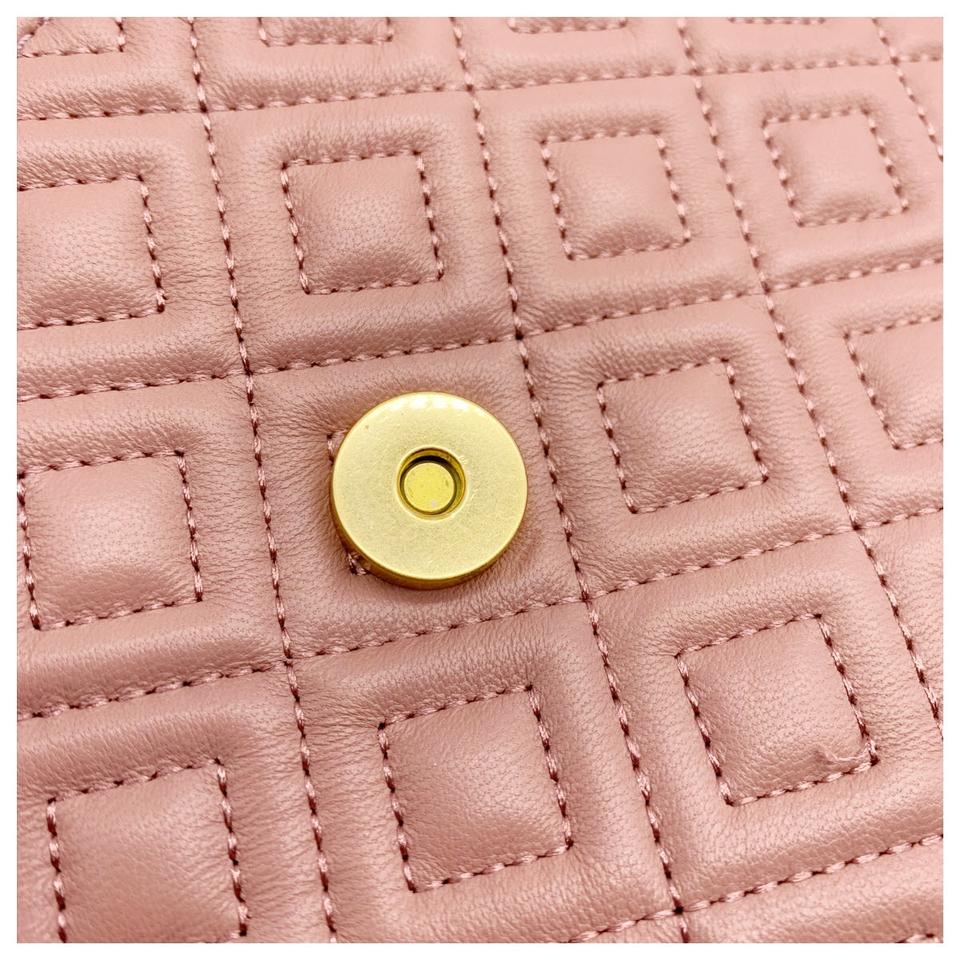 Tory Burch Fleming Quilted Lambskin Convertible Pink Leather Shoulder Bag