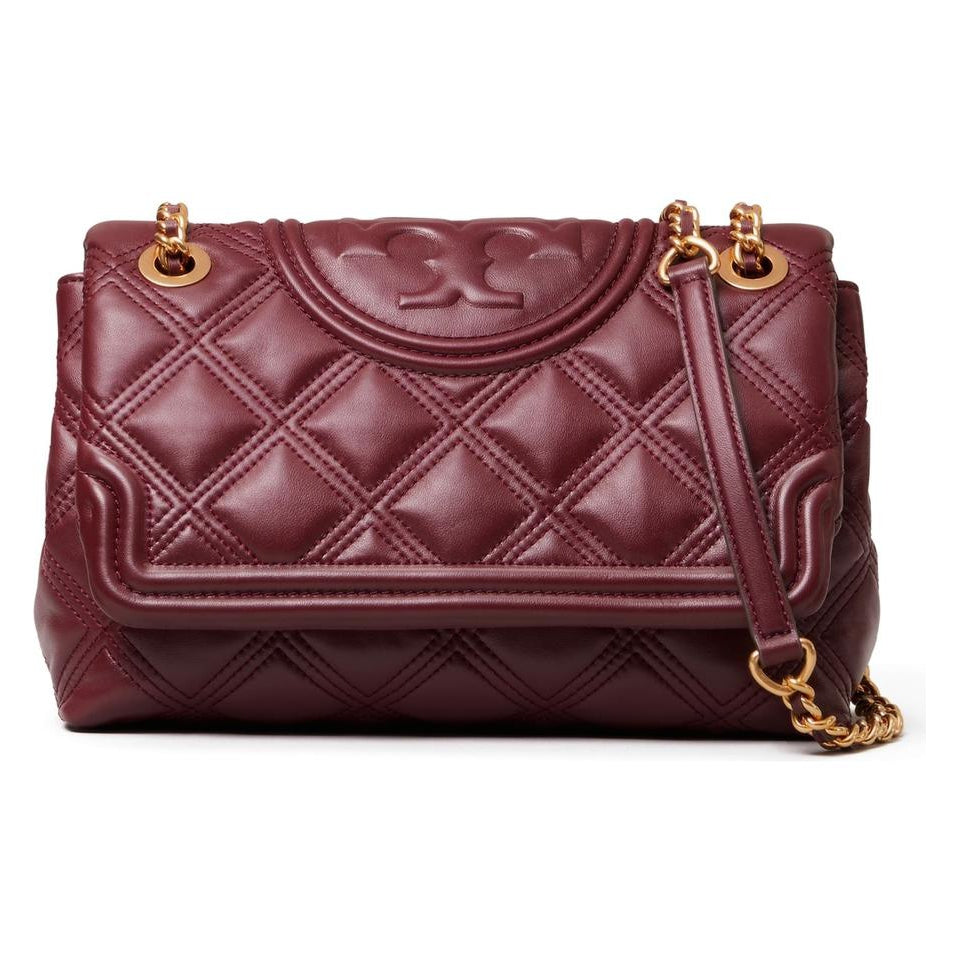 Tory Burch Fleming Soft Quilted Lambskin Red Leather Shoulder Bag