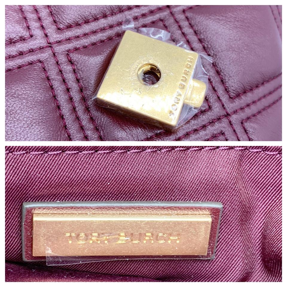 Tory Burch Fleming Soft Quilted Lambskin Red Leather Shoulder Bag