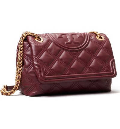Tory Burch Fleming Soft Quilted Lambskin Red Leather Shoulder Bag