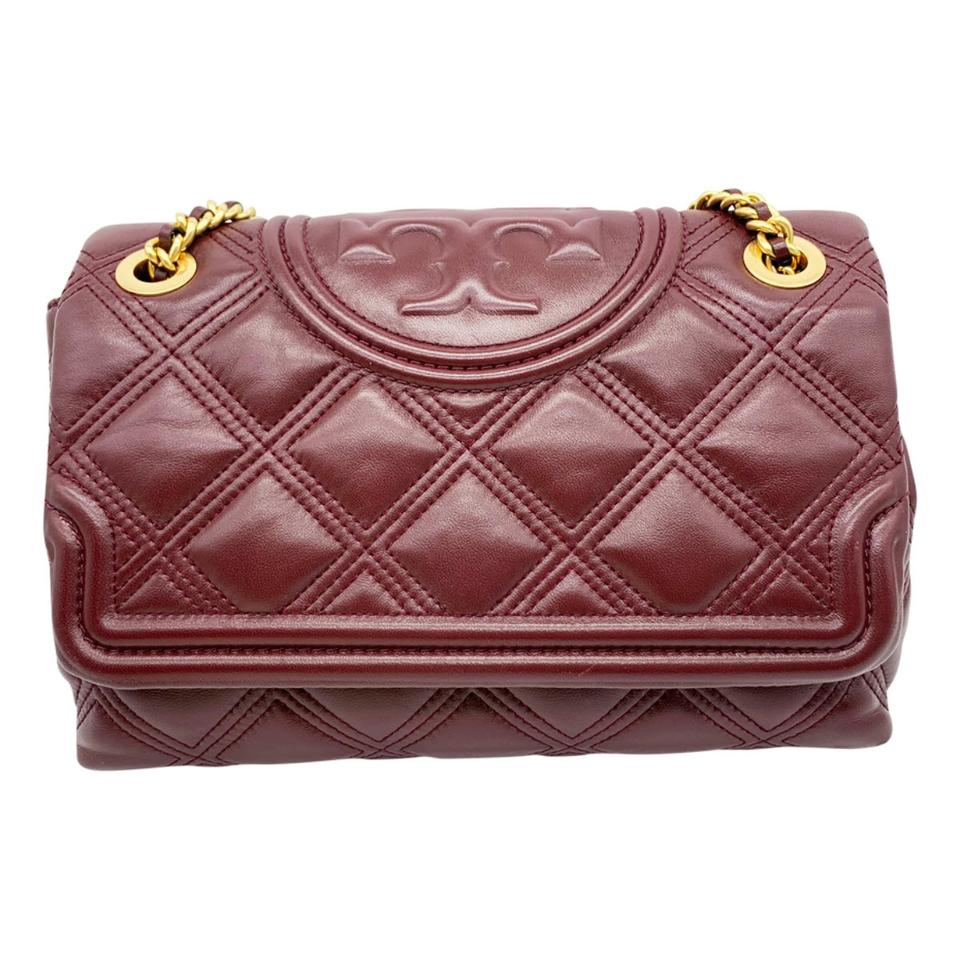 Tory Burch Fleming Soft Quilted Lambskin Red Leather Shoulder Bag -  MyDesignerly