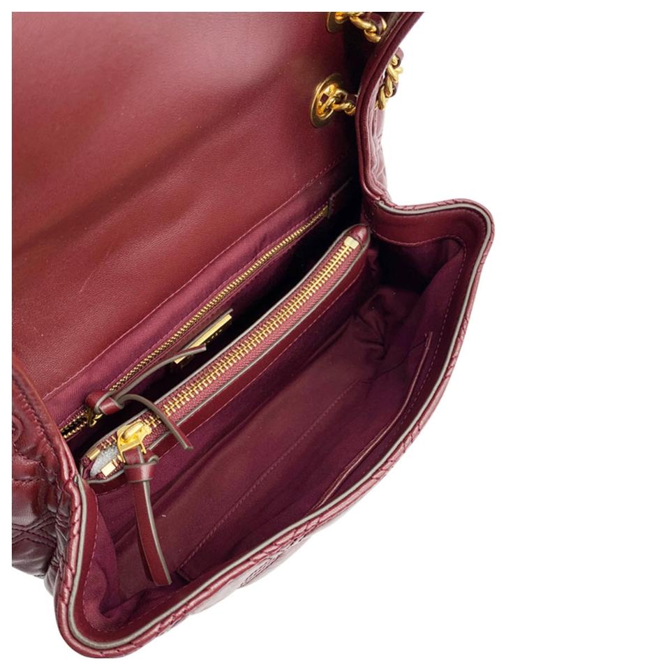 Tory Burch Fleming Soft Quilted Lambskin Red Leather Shoulder Bag