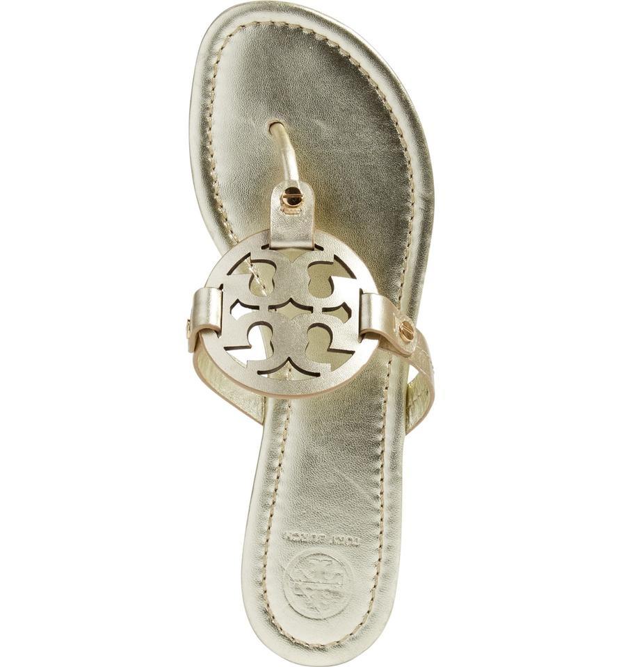 Tory Burch Gold Miller Flip Flop Flats Sandals US 4