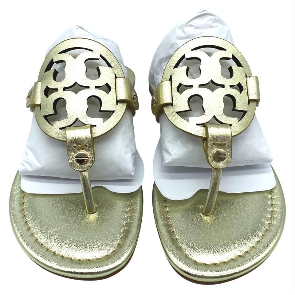 Tory Burch Gold Miller Flip Flop Flats Sandals US 4