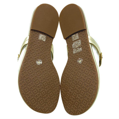 Tory Burch Gold Miller Flip Flop Flats Sandals US 4