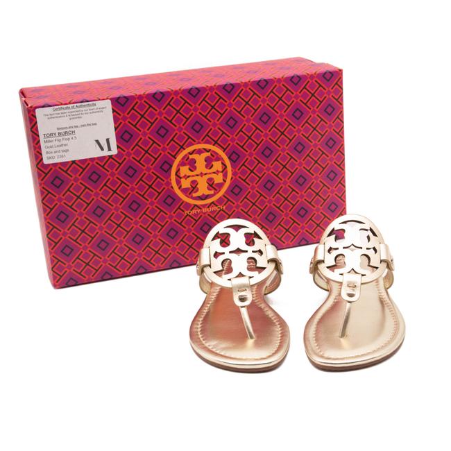 Tory Burch Gold Miller Flip Flop Flats Us4.5 Sandals