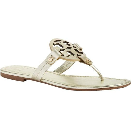 Tory Burch Gold Miller Flip Flop Metallic Sandals