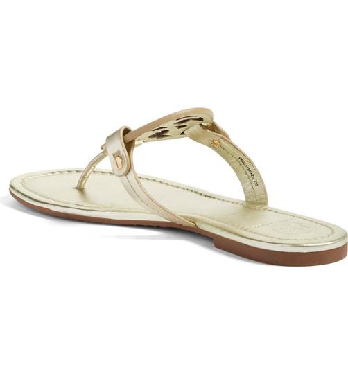 Tory Burch Gold Miller Flip Flop Metallic Sandals