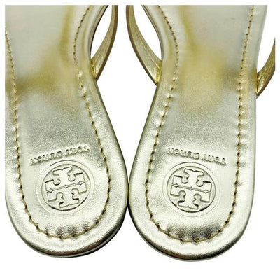 Tory Burch Gold Miller Flip Flop Metallic Sandals