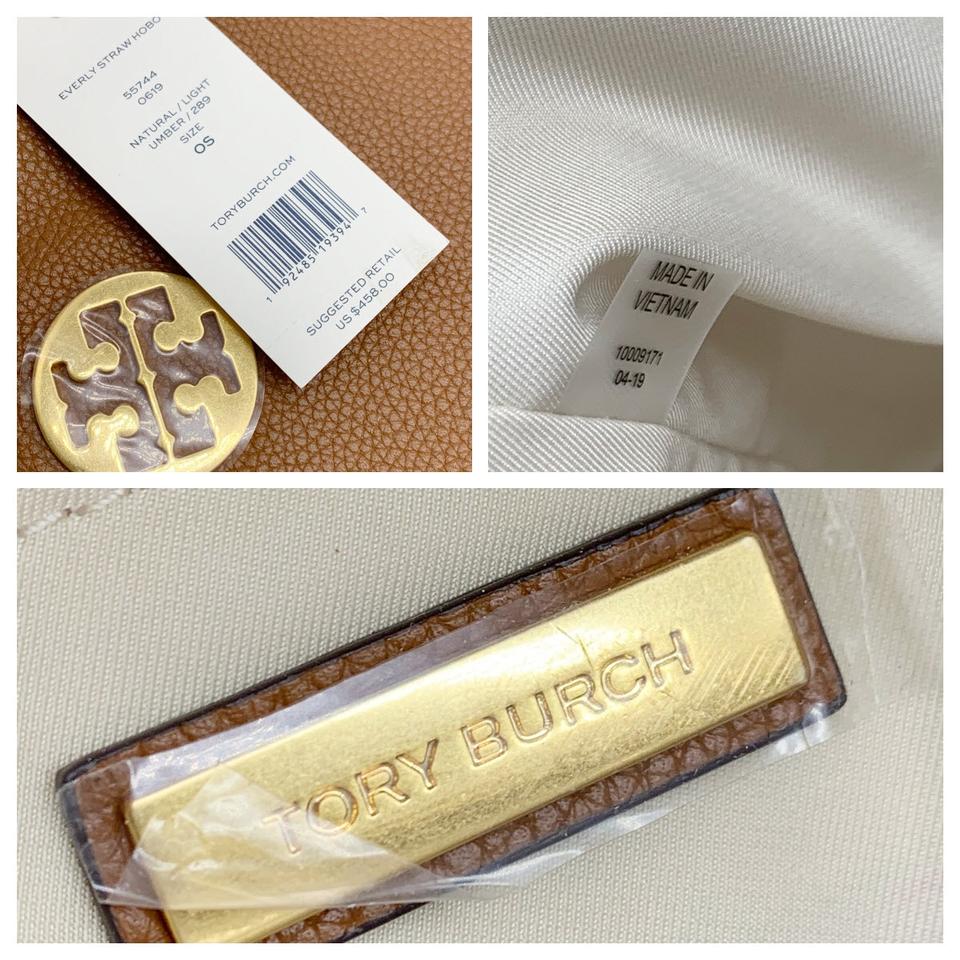 Tory Burch Hobo Everly Straw Brown Leather Tote