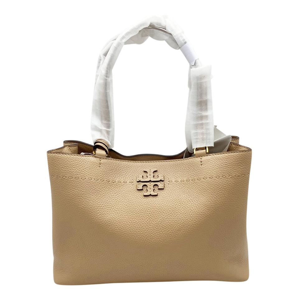 Tory Burch Mcgraw Slouchy Chain Shoulder Slouchy Devon Sand Beige Leather Tote