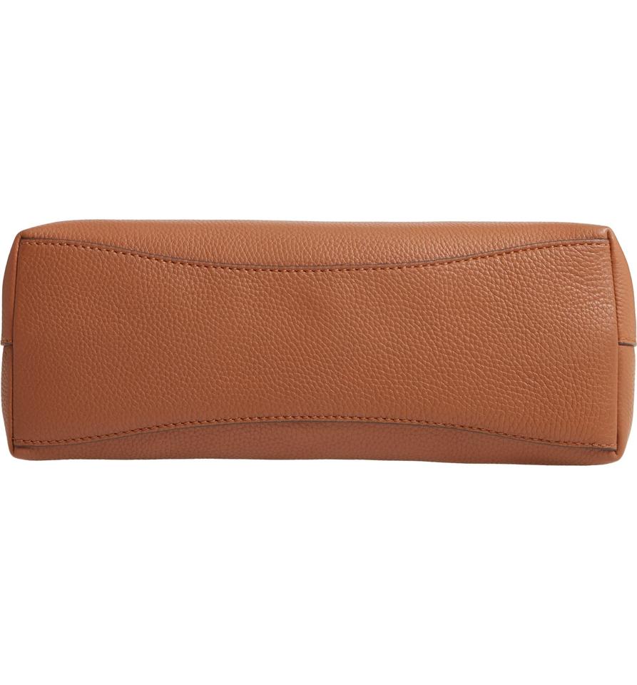 Tory Burch Mcgraw Triple Compartment Satchel Brown Leather Tote