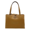 Tory Burch Mcgraw Triple Compartment Satchel Brown Leather Tote