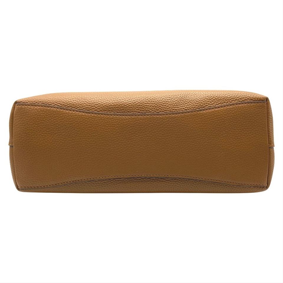 Tory Burch Mcgraw Triple Compartment Satchel Moose Brown Leather Shoulder Bag