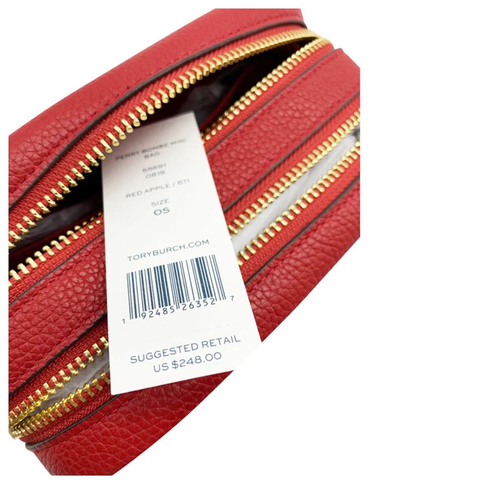 Tory Burch Perry Bomb Red Leather Cross Body Bag