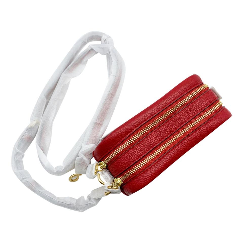 Tory Burch Perry Bomb Red Leather Cross Body Bag