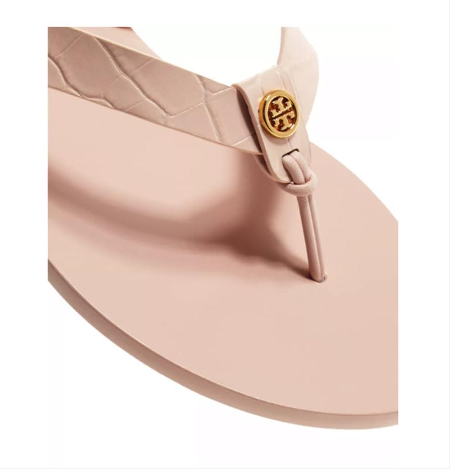 Tory Burch Pink Manon Women's Embossed Leather Flip-flops Sandals