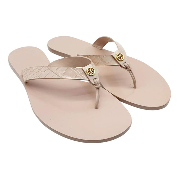 Tory Burch Pink Manon Women's Embossed Leather Flip-flops Sandals ...