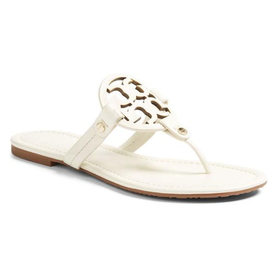 Tory Burch White Miller Flip Flop Sandals