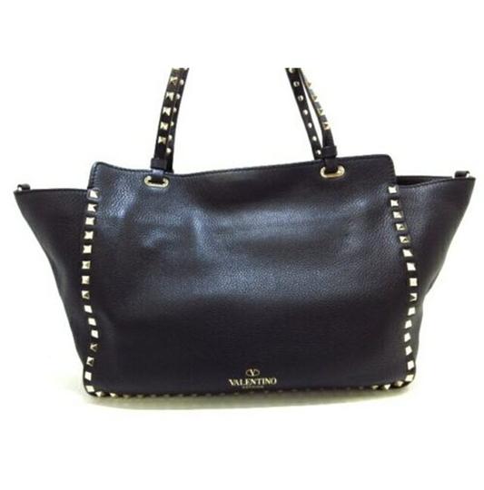 Valentino Bag Garavani Rockstud Medium Black Leather Tote
