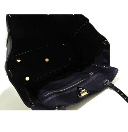 Valentino Bag Garavani Rockstud Medium Black Leather Tote