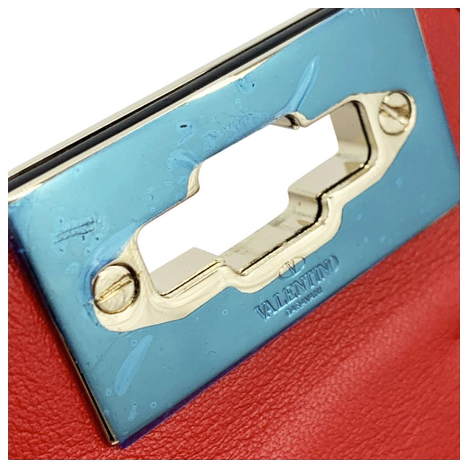 Valentino Belt Spk New Garavani Spike Red Leather Shoulder Bag