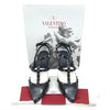 Valentino Black Rockstud Chain Rose Print T-strap Pumps