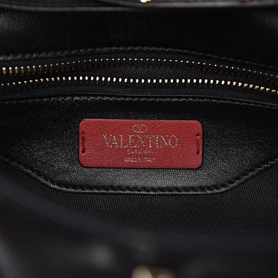 Valentino Chain Nappa Candystud Black Calfskin Leather Shoulder Bag