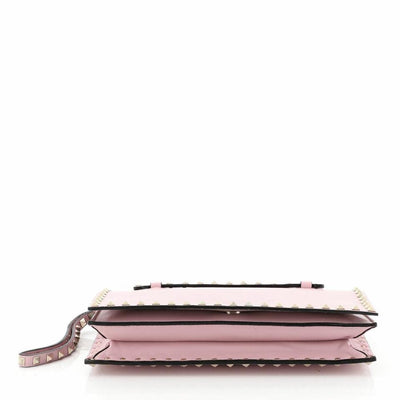 Valentino Clutch Nappa Rockstud Light Pink Leather Wristlet