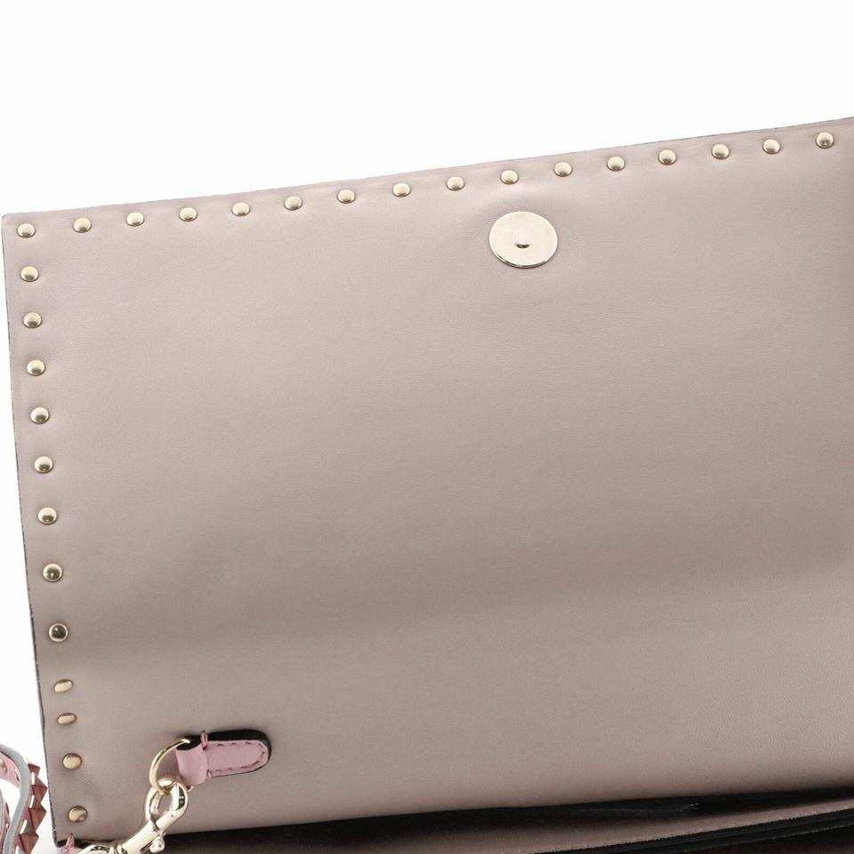Valentino Clutch Nappa Rockstud Light Pink Leather Wristlet