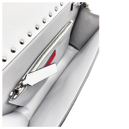 Valentino Clutch Rockstud Metallic Genuine Silver Snakeskin Leather Wristlet