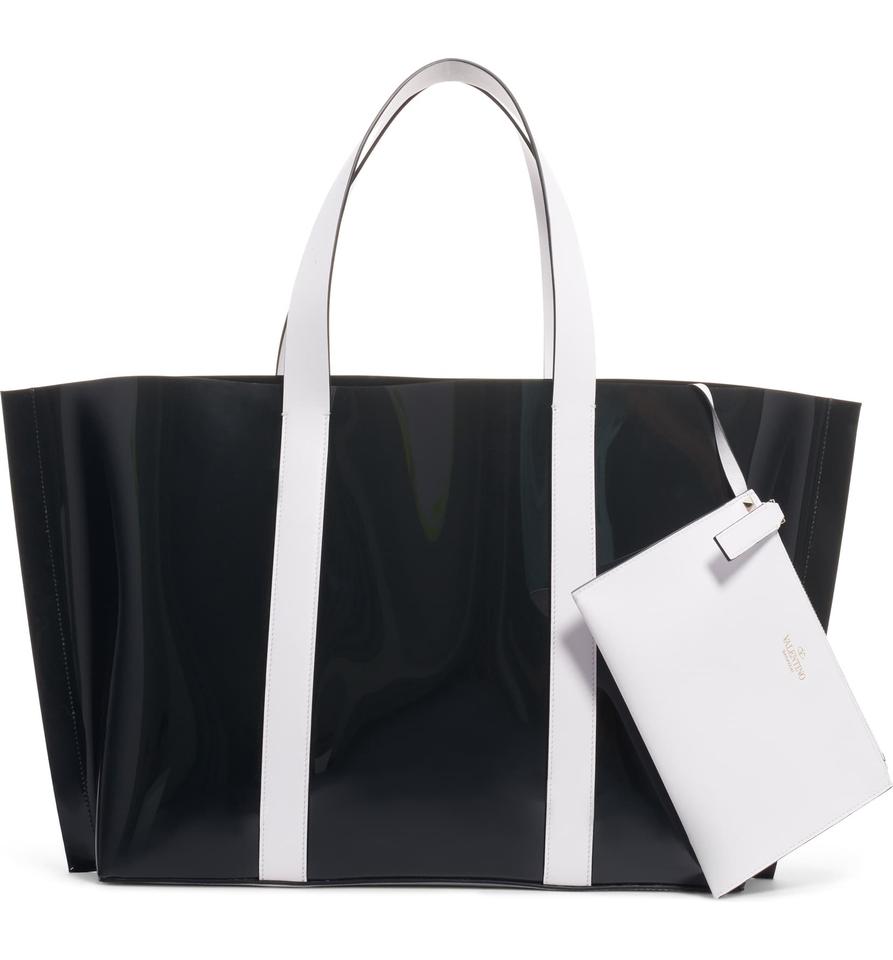 Valentino Large Escape V-logo Black Pvc Tote