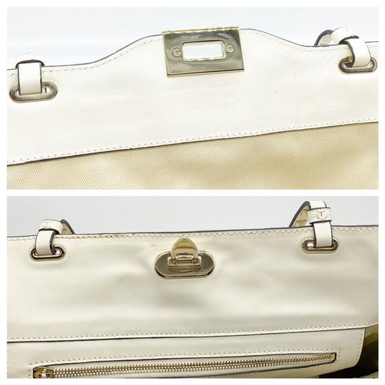 Valentino Medium Rockstud Ivory White Leather Tote