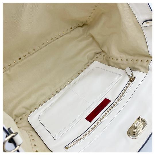 Valentino Medium Rockstud Ivory White Leather Tote