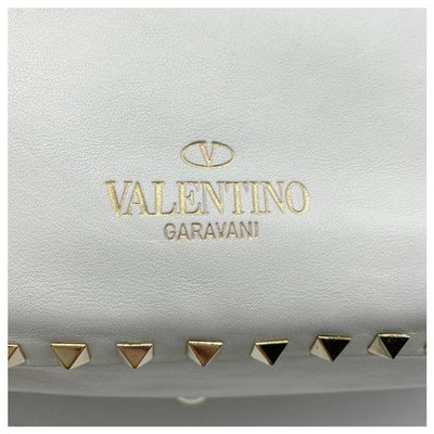 Valentino Medium Rockstud Ivory White Leather Tote