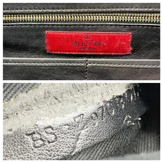 Valentino Medium Rockstud Vitello Black Leather Tote