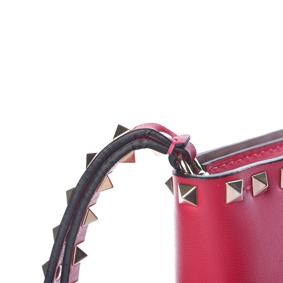 Valentino Nappa Rockstud Pink Lambskin Leather Clutch