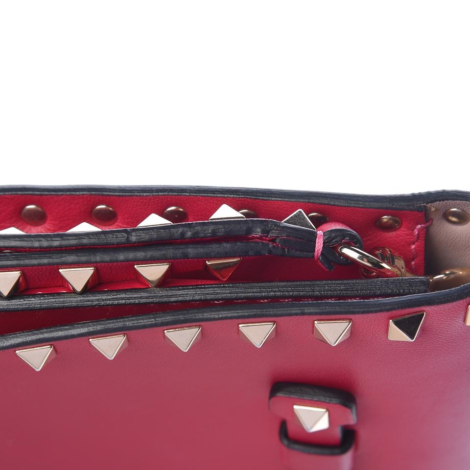 Valentino Nappa Rockstud Pink Lambskin Leather Clutch
