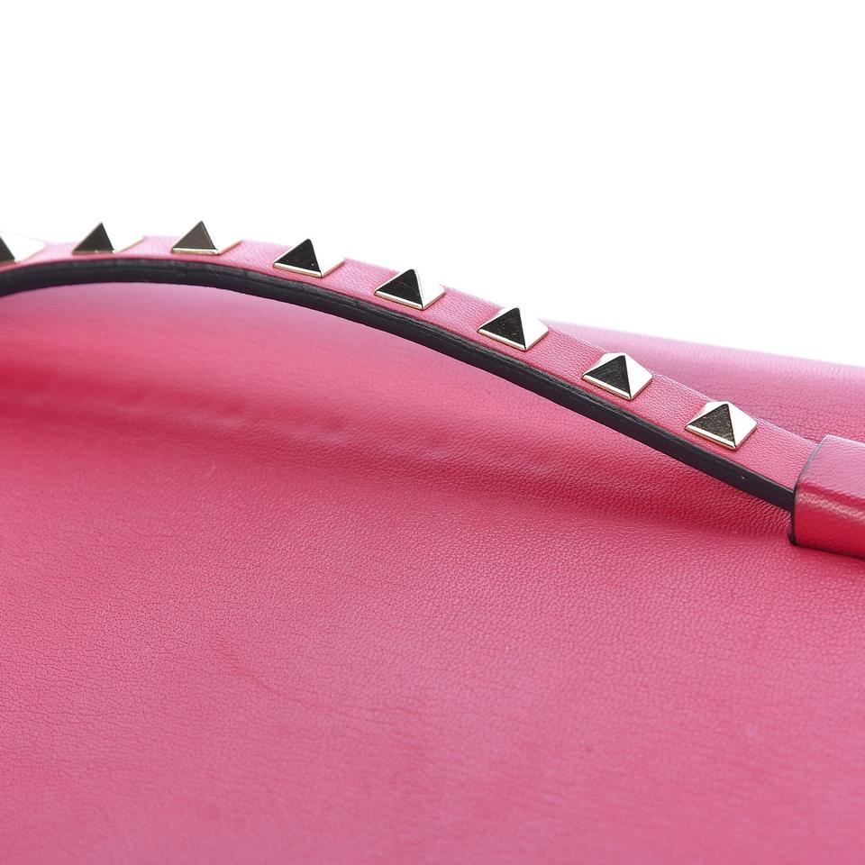 Valentino Nappa Rockstud Pink Lambskin Leather Clutch