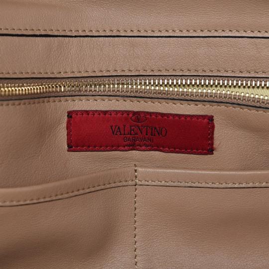 Valentino Vitello Medium Rockstud Beige Leather Tote
