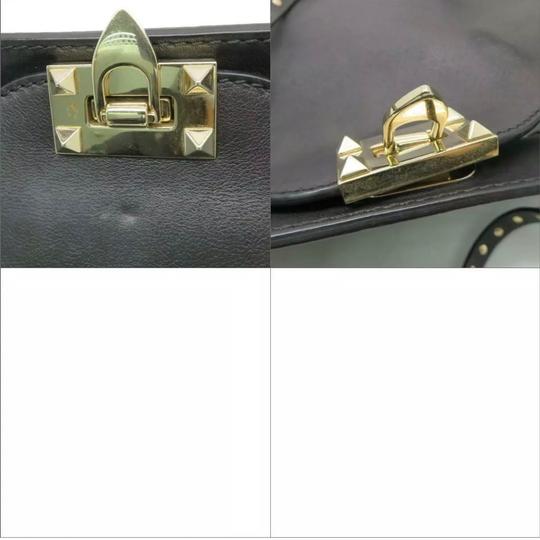 Valentino Vitello Medium Rockstud Black Leather Tote